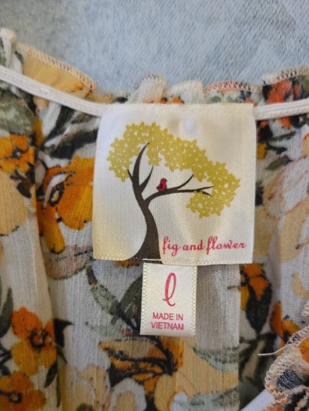 fig and flower Yellow Floral Tiered Maxi Dress with Brown Panel - Picture 2 of 5